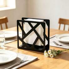 European Vintage Iron Napkin Holder, Desktop Tissue Storage Rack, Suitable For Home, Restaurant And Bathroom - Black - View 5