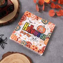 20pcs Halloween Printed Napkins, Pumpkin Skull Spider Web Candy Pattern Napkins, Suitable For Holiday Party Restaurant Table Decoration - - Compatible With Halloween Decorations - Horror Theme Tableware, Holiday Tableware, Trick Or Treat Party Napkins, Theme Event Decoration, Double Layer Paper - Multi-color - View 4