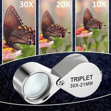 10x/20x/30x 口袋放大鏡，珠寶放大鏡，可折疊三合一鑽石放大鏡，珠寶商工具，閱讀放大鏡 - 放大鏡 - 查看 7