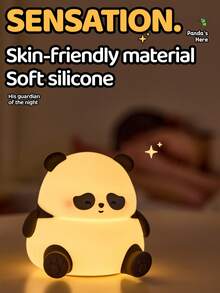 GLOOPRO Panda Night Light, Children's Nursery Decor Lamp, Bedside Lamp, Sleep Aid Light, Nursing Light, 3-Level Adjustable Brightness, Touch Sensor, USB Rechargeable, Type-C Interface, Fun Office Desk Bedroom Lamp, Birthday Christmas Gift - Panda Night Light - View 2