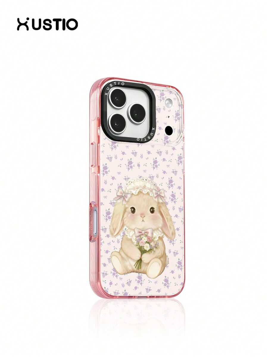 1 buah Casing Ponsel TPU Transparan Tahan Guncangan Motif Kelinci Pita & Bunga Lucu, Pelindung Benturan Kamera, Hadiah Liburan untuk Pasangan dan Teman, Kompatibel dengan Apple XS/XS Max/XR/11/12/13/14/15/16 Pro/Pro Max/14/15 Plus/17/16 Pro Max - MultiWarna - View 1