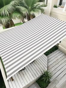 1pc Simple Striped Print Pattern Sunshade Cloth, 2D Flat Print Outdoor Camping Tent, Sunshade Cloth, Camping Hiking Sunshade And Canopy, Washable, Suitable For Various Scenes Such As Garden, Camping, Beach, Without Support Frame - Light Grey - View 8