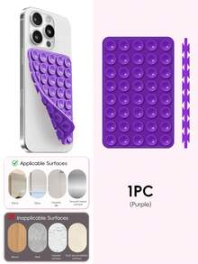 Double-Sided Silicone Suction Cup Phone Holder, Reusable Waterproof Non-Slip Phone & Tablet Suction Mount, Hands-Free Phone Stand, Suitable For Mirror, Glass, Tile, Self-Adhesive Phone Holder, For Makeup, Shower, Cooking, Video Recording - Multicolor - View 26