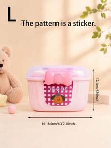 1pc Cute Bowknot Children's Storage Box, Toy Storage Essential! Transparent Dust-Proof Lid With Scientific Compartment Design For Clear Classification And Easy Retrieval, Can Store Toys, Puzzles, Teethers, Picture Books And Other Small Items (Pattern Is Sticker) - View 9