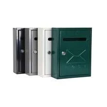1件戶外壁掛式小型可鎖信箱（氣泡信封需另購），噴塗金屬材質，配有鎖頭與2把鑰匙，用於存放信件、帳單與信封的戶外壁掛信箱（白色/黑色） - A - 查看 6