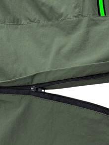Hidkat Men's Detachable Outdoor Hiking Shorts/Pants, Zipper Elastic Waist, Multiple Zipper Pockets, Cargo Pants, Summer/Autumn - Army Green - View 7