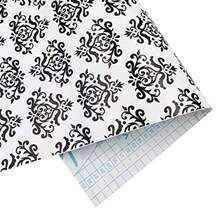 Self-Adhesive Shelf Liner Removable Furniture Paper For Covering Apartment Dresser Drawers, Retro Black Damask, 17.7 Inch By 9.8 Feet - Multicolor - View 5
