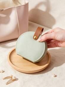 1pc/6pcs Portable Round Jewelry Storage Box With Handle, Multi-Compartment Interior, Soft Lining Anti-Scratch, Mini PU Leather Travel Jewelry Box, Compact Size, Suitable For Storing Rings, Earrings And Small Accessories - Multicolor - View 13