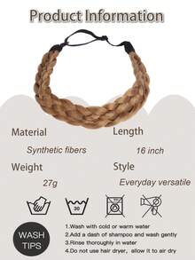 Double-Strand Braided Headband/Headband, Adjustable Casual Synthetic Headband, Suitable For Women's Everyday Wear And Parties. - Multicolor - View 3