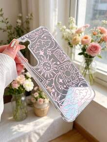 Y2K Vintage Astrology Tarot Sun Mirror, Mystic Full Lens Shockproof Phone Shell Compatible With Samsung Galaxy A54/A14/A12/A13/A15/A32/A33/A24/A52S/S20/S21/S22/S23/S24/S23Plus/S24ultra/S25/A33/A23/A07/A17/S26/A56/A57 - Multicolor - View 2