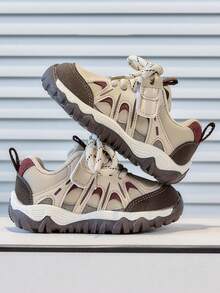 1 Pair Vintage Color-Block Style Shoes, Anti-Collision Toe Protects ...
