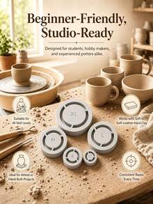 5pcs Pottery Foot Ring Tool Set, Pottery Foot Mold Tool, Pottery Foot Ring Tool - Pottery Foot Mold, Clay Base Leveler, Used For Ceramics, Even Foot Pressure, Suitable For Pottery Bowls, Cups And Wheel Projects - Multicolor - View 2