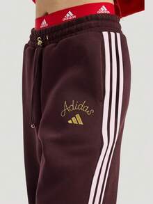 Adidas Women's NYR WIDE KN PNT Sports Knit Pants KH2704 - Red - View 3