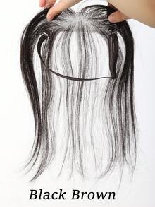 Topper de Cabelo Curto e Reto com Franja para Mulheres com Cabelo Ralo - Extensões de Cabelo Reto de 10 Polegadas - Fibra Sintética, Fácil de Usar, Halloween - Multicolorido - Visão 9