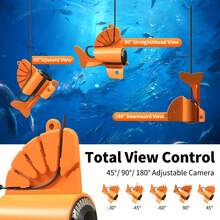 Underwater Camera With 15m/49.2ft Cable, IR Night Vision, 4X Optical Zoom, IP68 Waterproof, Convenient To Carry When Traveling, For Ice Lake Boat Fishing(Only Camera) - Shark Camera+ 49.2FT Cable - View 5