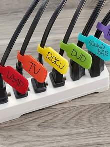 Multi-Color Reusable Cable Ties With Supports Handwritten Annotations Reusable Fastening Cable Ties Cord Organizer For Earphone Mouse Cable Winder Easy Cord Management And Identification Solution Office Home Essentials - Multicolor - View 6