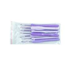 9 Peças Ganchos de Crochê com Cabo Macio em Degradê Roxo, Ferramentas de Tricô com Cabo de Silicone Antiderrapante, Conjunto de 9 Peças Ganchos de Crochê com Cabo Macio Roxo, Agulha de Metal com Cabo Antiderrapante, Ferramentas DIY para Iniciantes em Artesanato com Fio, Boneca, Cachecol e Suéter - Conjunto multicolorido - Visão 12
