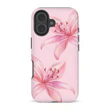 VESPOP Off-White Phone Case With A Tiger And Lily Pattern, Cute Summer Phone Case, Compatible With IPhone 18 17 Air, 16 Pro Max, 15, 14 Plus, 13, 12 Pro, 11, X, XR, XS Max, 8, And 7. - Pink - View 7
