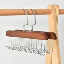 1/2pcs Wooden Hanger With 8 Hooks, Space Saving Multifunctional Rotating Organizer Rack, Suitable For Vests, Swimwear, Bras, Scarves, Hats, Belts, Ideal For Home Decor, Also Fits Formal Pants, Shoes, Jeans, Boots, Skirts, Suitable For Spring And - View 12