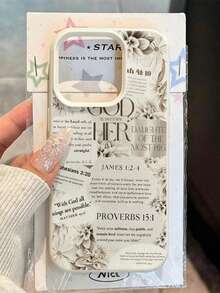1pc Floral English Letter Patchwork Aesthetic Pattern Matte Lychee Texture Full Coverage TPU Shockproof Fashion Phone Case Anti-Fingerprint Protective Cover Compatible With IPhone 11 12 13 14 15 16 17 Pro Max/Plus A56/55/54/53/52/51 S25/24/23/22/21 Series Exquisite Gift (International Version Not Local Version) - Multicolor - View 3