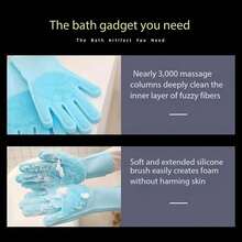 1 Pair Soft Silicone Pet Grooming Bath Brush Gloves, Gentle Bathing Massage Cleaning Tool For Dogs And Cats - View 6