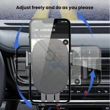 Dudukan Ponsel Navigasi Mobil, Pengait Ventilasi Udara, Pengunci Otomatis, Anti Guncangan, Braket yang Dapat Diputar - Hitam - View 2
