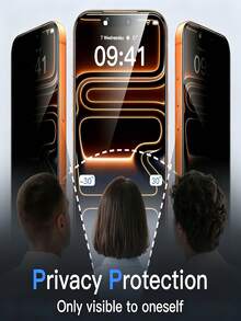 2片裝全螢幕防窺鋼化玻璃螢幕保護貼，相容 iPhone 17 Pro Max/17 Pro/16 Pro Max/15 Pro Max/17/16/15/14/13/12/11/Plus/Mini/17 Air/17E/16E/X/Xr/Xs Max，9H+ 硬度，防刮、防指紋，易安裝 - 2個 - 查看 2