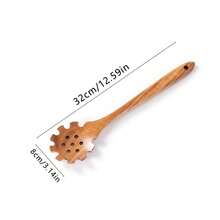 10pcs Wooden Kitchen Utensils Kit,Smooth Finish Teak Wooden Kitchen Utensils Set,Non-Stick, Lightweight Kitchen Supplies Baking Accessories For Cooking - Maroon - View 14