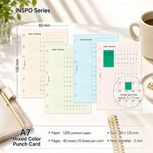 40pcs A6/A7 Mixed Color Single Item Habit Tracker Pages, Date Monthly Habit Recording Inserts, Suitable For Habit Formation And Goal Setting, Check-In - Rectangle - View 14
