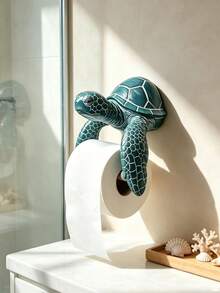 1pc Turtle Wall-Mounted Toilet Paper Holder, Bathroom Towel Rack, Rustic Beach Coastal Decor, Suitable For Kitchen, Bathroom, Bathroom Storage, Bathroom Accessories, Home Storage, Home Decor, College Dorm Essential, Back To School, Halloween, Christmas Gift Best Choice - Multicolor - View 5