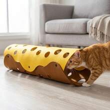 Felt Cat Tunnel Toy, DIY Cat Bed House, Kitten Mat, Pet Mat, Pet Toy, Tree Hole Maze, Cat Hiding Place, Detachable And Washable - Multicolor - View 7