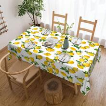 1pc,Watercolor Lemon Fresh Summer Botanical Tablecloth,Rectangular Tablecloth,Suitable For Picnic Or Party Decoration Tablecloth,Restaurant Decoration,Kitchen Decoration Tablecloth,Birthday Party And Home Decor - Multicolor - View 10