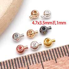 15pcs Brass Crimp Bead For Jewelry Making Stopper Spacer Beads Ball Column Stopper Crimp Charms For Bracelet Necklace Ends Accessories - Multicolor - View 7