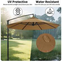 Replacement Canopy For Roman Umbrellas, Beach Umbrellas, And Patio Umbrellas, One Piece (Frame Not Included). Please Refer To The Image For Size Before Purchasing. - Khaki - View 7