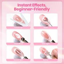 Beetles 9PCS Cat Eye Magnet Set For Nails, Magnetic Nail Art Tool Kit For Heart, French, Stripe, Glass Bead, Side Light & Wide Light Cat Eye Effects - 9PCS Cat Eye Nail Art Tool Kit - 查看 2