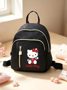 SANRIO 1Pc Hello Kitty Cartoon Print Small Fashion Backpack For Women, Casual Mini School Bag With Zipper Compartments For Daily Commute, Travel - Multicolor - View 8