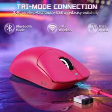 ATTACK SHARK X8 SE Gaming Mouse, Back To School Computer Accessories, Lightweight 59g Wireless Mouse With 25K DPI Optical Sensor, Tri-Mode Connection 2.4G Bluetooth Wired, Rechargeable 500mAh Battery, 5 Programmable Buttons - View 5
