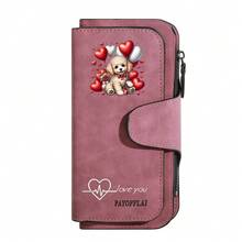 Dompet Panjang Wanita Kulit Matte Vintage Eropa & Amerika, Dompet Lipat Tiga dengan Banyak Slot untuk Kartu Kredit, dan Dompet Ponsel dengan Resleting & Kancing Jepret - MultiWarna - View 16