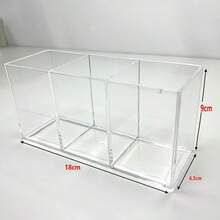 透明斜面壓克力筆筒，透明方形桌面收納盒，可用於整理工作空間並提升日常幸福感 - 無色 - 查看 9
