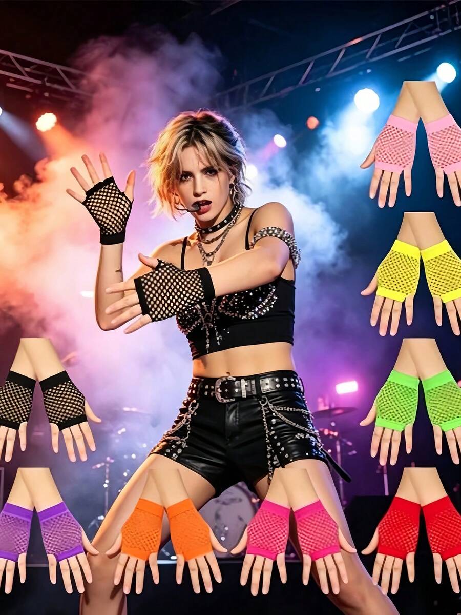 Women Short Mesh Gloves Short Fishnet Gloves For Women And Girls Mesh Decor Party Gloves For Travel Fall Home Decor Wedding Room Dorm Camping Birthday Gift Travel Christmas And Halloween Daily Outdoor Back To School Essential Accessory