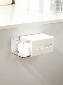 1/3pcs Wall-Mounted Storage Box, Multi-Functional Small Item Organizer, Bathroom Wall Shelf, Dorm/Office Storage Drawer - White - View 4