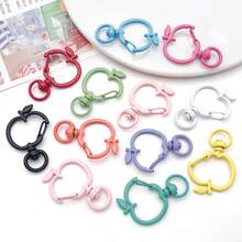 6pcs Multicolor Hollow Apple Lobster Clasps Fruit Shaped Swivel Spring Snap Hooks For DIY Keychains Bag Charms And Handmade Jewelry Hardware Findings - Multicolor - View 5