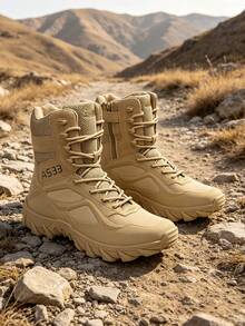 New Men's Motorcycle Tactical Boots Work Boots Desert Hiking Boots Hunting Boots Men's Outdoor Hiking Boots Training Tactical Boots - Khaki - View 4