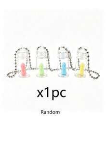 8pcs/Set Halloween Glass Bottle Ghost Keychain, Glowing Little Ghost Pendant, Cute Halloween Bag Charm Key Ring, Spooky Party Decoration Accessory - A - View 13