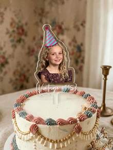 1-10pcs Personalized Character Photo Cake Toppers, Customizable Character Design Cake Decorations, Suitable For Birthday, Wedding, Family Gathering, DIY Party, Smash Cake - Multicolor - View 1