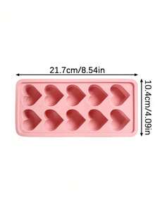 1/2pcs Heart-Shaped Silicone Ice Cube Tray - 10-Cavity Heart Ice Mold For Chocolate, Pudding, Jelly, And Candy | Flexible Manual Mold For Freezer, Kitchen Accessory, Refrigerator Ice Tray, Easy Release, Reusable - Multicolor - View 4