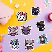 50pcs Cute Halloween Doodle Stickers, Water Cup Decoration Stickers, Halloween Decals - Multicolor - View 7