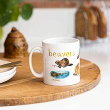 1pc Beaver Ceramic Pun Mug - Beaver Encyclopedia Coffee Cup, Reusable, Best Gift Choice - Multicolor - View 1
