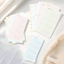 40pcs A6/A7 Mixed Color Single Item Habit Tracker Pages, Date Monthly Habit Recording Inserts, Suitable For Habit Formation And Goal Setting, Check-In - Rectangle - View 4