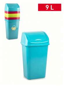 1pc Swing Lid Plastic Trash Can, Sealed Flip Top Waste Bin, Large Capacity Odor Proof Rubbish Container For Bedroom Bathroom Kitchen Office Home Use - Random Color - View 10